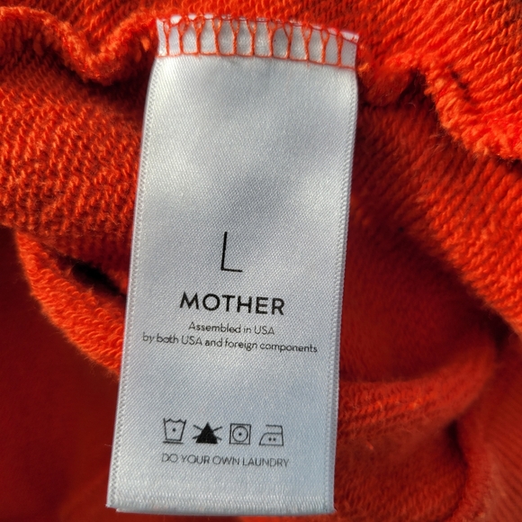 Mother The Square Hoodie Block Party Sweatshirt Red Orange L - Picture 11 of 16